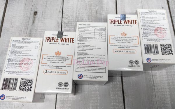 triple white dietary supplement 50 capsules made in usa